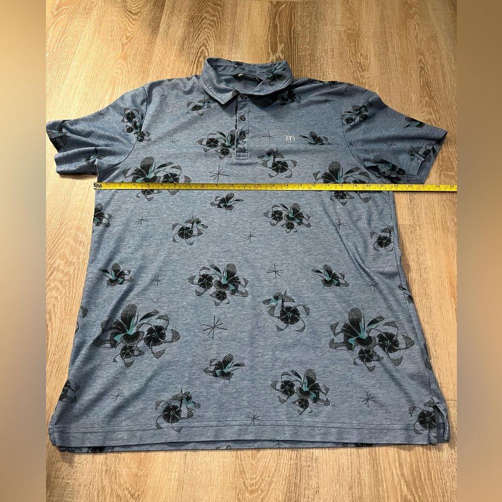 Travis Mathew Polo, blue and black, SZ Large
